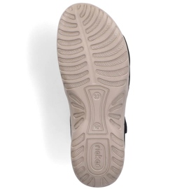 Komfortowe sandały damskie na rzepy czarne Rieker 64889-00 11