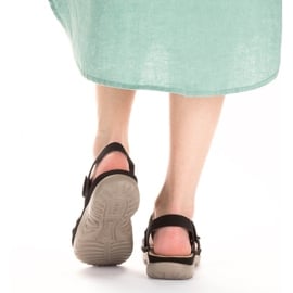 Komfortowe sandały damskie na rzepy czarne Rieker 64889-00 1
