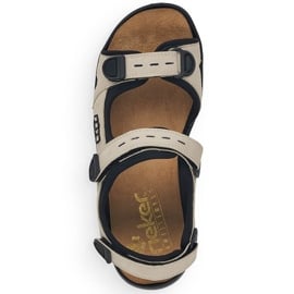 Komfortowe sandały damskie sportowe na rzepy beżowe Rieker 64582-60 beżowy 8