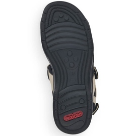 Komfortowe sandały damskie sportowe na rzepy beżowe Rieker 64582-60 beżowy 9