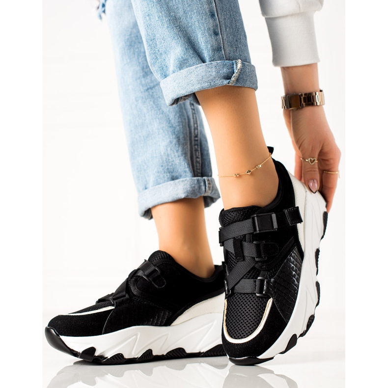 W. Potocki Sneakersy Z Klamrą Potocki czarne 1