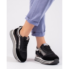 Sneakersy czarne na platformie Shelovet 2