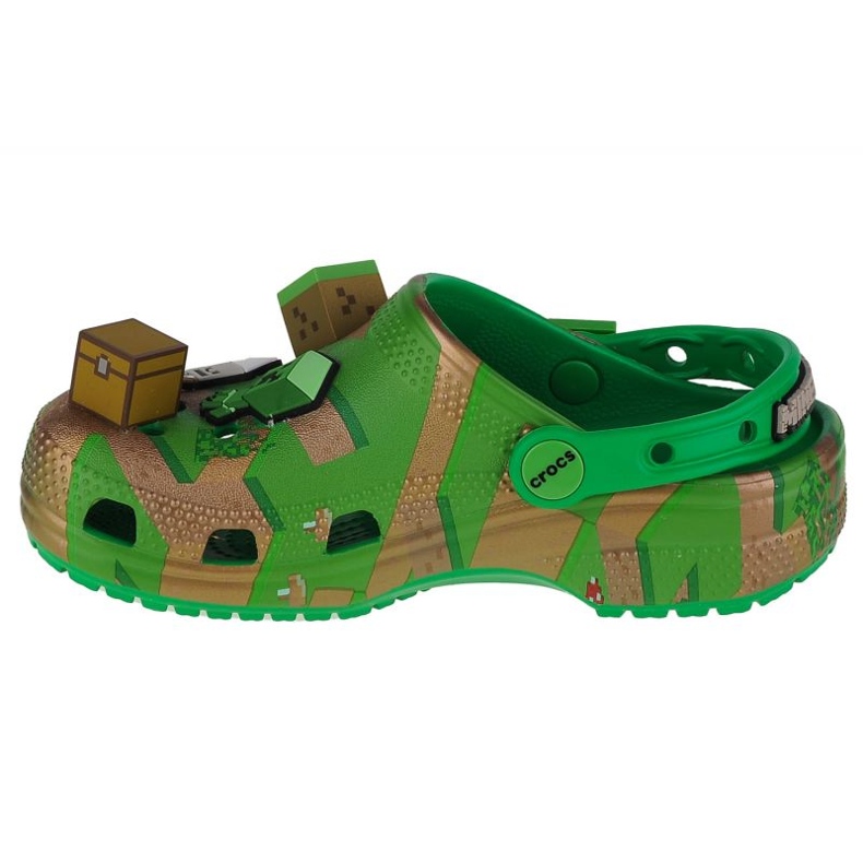 Klapki Crocs Elevated Minecraft Classic Clog Jr 208473-90H zielone 1