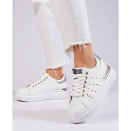 Białe buty sportowe sneakersy na grubej podeszwie Shelovet 2
