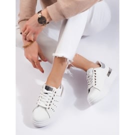 Białe buty sportowe sneakersy na grubej podeszwie Shelovet 4