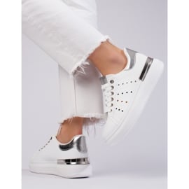 Białe buty sportowe sneakersy na grubej podeszwie Shelovet 1