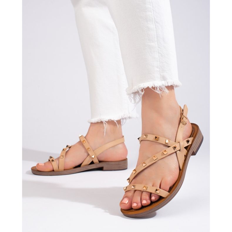 W. Potocki Czarne rzymianki sandały z ćwiekami Potocki 1