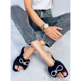 BM Klapki z kokardą Monique Black czarne 1