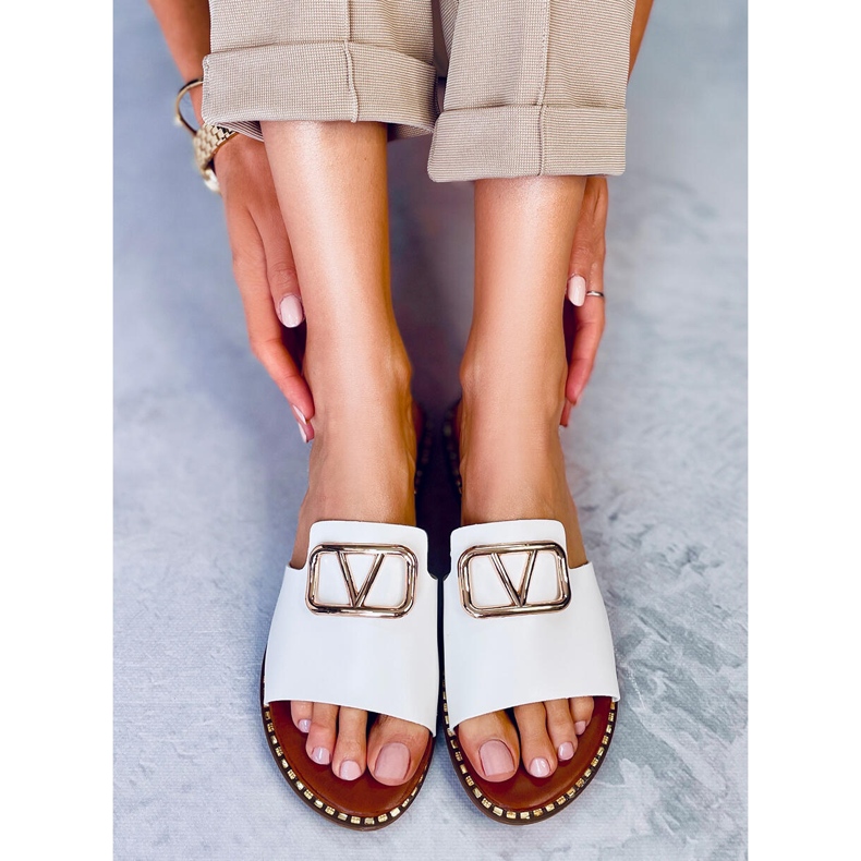 BM Klapki damskie Tonya White białe 2