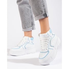 Sneakersy damskie Shelovet biało-niebieskie białe 6