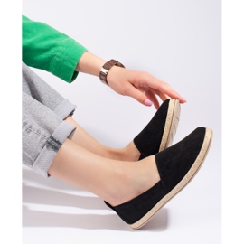 W. Potocki Damskie espadryle czarne Potocki zamszowe 2