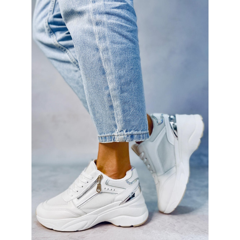 BM Sneakersy na koturnie Mcbride White białe 2