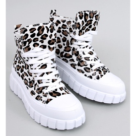 Trampki wysokie panterka Lion Leopard białe 4