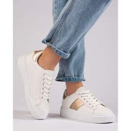 Białe damskie buty sneakersy na platformie Shelovet 1