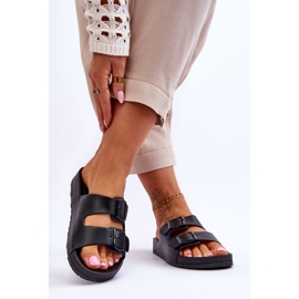 Damskie Klapki Na Platformie Czarne Vertigo 2