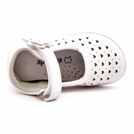 PA1 Dziecięce Wysokie Ażurowe Balerinki Na Rzepy Białe Jianna 3