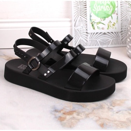 Komfortowe sandały damskie na platformie pachnące czarne Zaxy LL285008 3