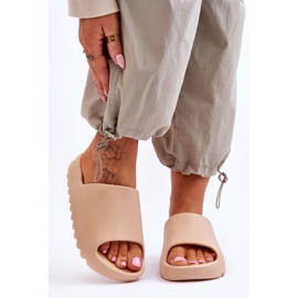 PS1 Modne Klapki Na Platformie Beżowe Estella beżowy 2