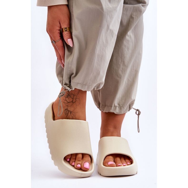 PS1 Modne Klapki Na Platformie Jasnobeżowe Estella beżowy 2
