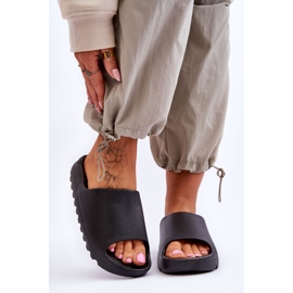 PS1 Modne Klapki Na Platformie Czarne Estella 1