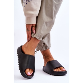 PS1 Modne Klapki Na Platformie Czarne Estella 2