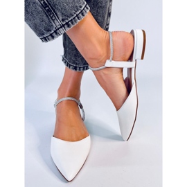 BM Baleriny z odkrytą piętą Durie White białe 1