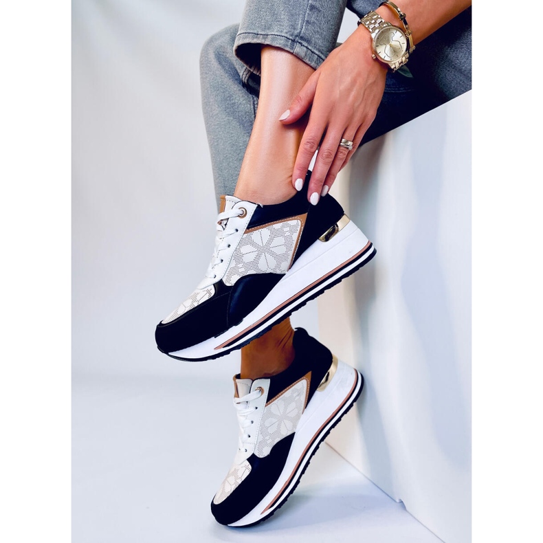 Sneakersy na koturnie Greer Black czarne 2