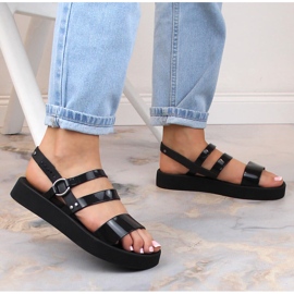 Komfortowe sandały damskie na platformie pachnące czarne Zaxy LL285008 6