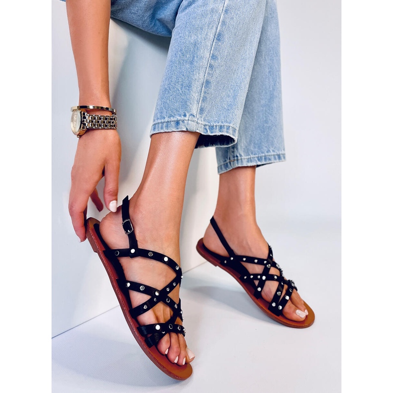 Sandałki rzymianki Capriati Black czarne 2