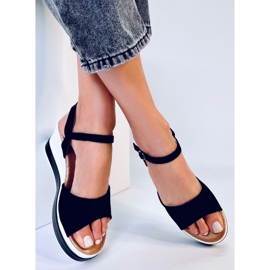 BM Sandałki na koturnie Dirado Black czarne 1