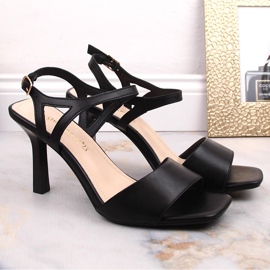 Sandały szpilki damskie czarne Sergio Leone SK902 2