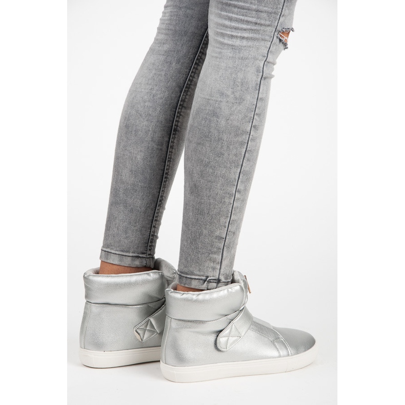 Wysokie trampki na rzep szare 1