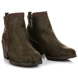 Kylie Botki z etnicznym wzorem zielone 2