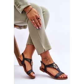 Płaskie Sandały S.Barski KV-5541-32 Czarne 1