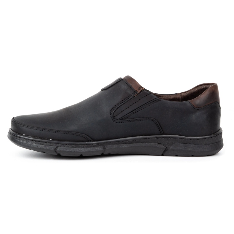 Polbut Buty męskie slip-on J51 czarne 1