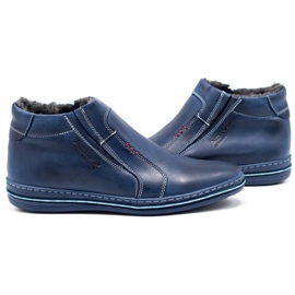 Polbut Buty męskie zimowe 381 granatowe niebieskie 5