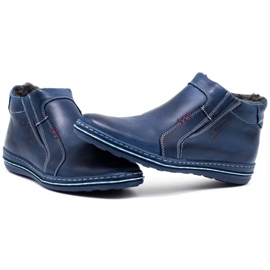 Polbut Buty męskie zimowe 381 granatowe niebieskie 6
