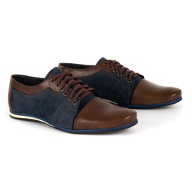 Eleganckie buty męskie do jeansów 730 brązowe 2