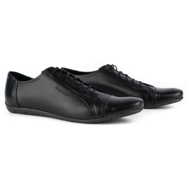 Polbut Eleganckie buty męskie do jeansów C23 czarne 3