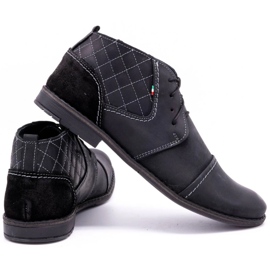 Olivier Pikowane buty męskie 254 czarne 4
