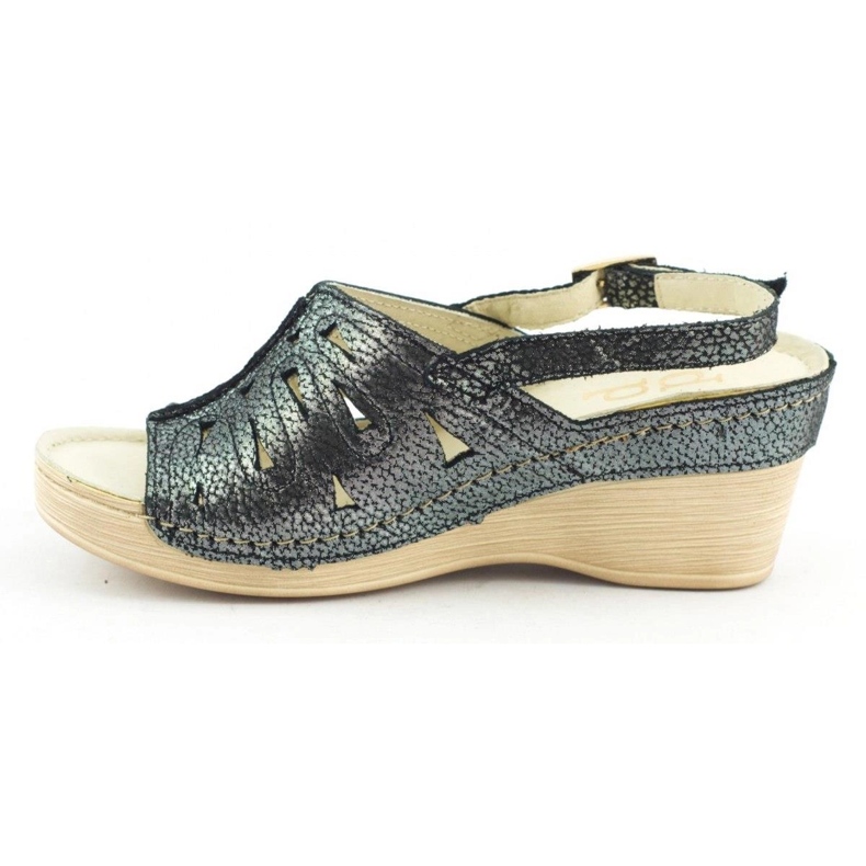 Dolce Pietro Sandały na koturnie 2216 czarne 1