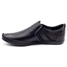 KOMODO Skórzane buty męskie 711 czarne 1