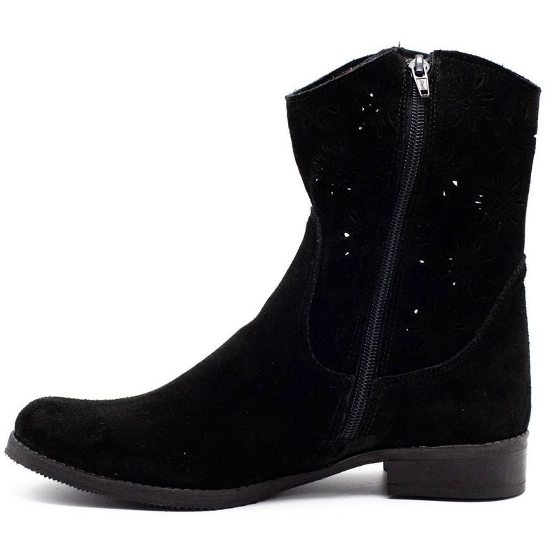 Olivier Wygodne botki ażurowe Janet czarne 1