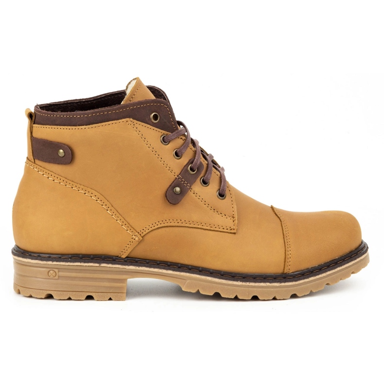 Polbut Buty męskie zimowe C15 rude pomarańczowe 1