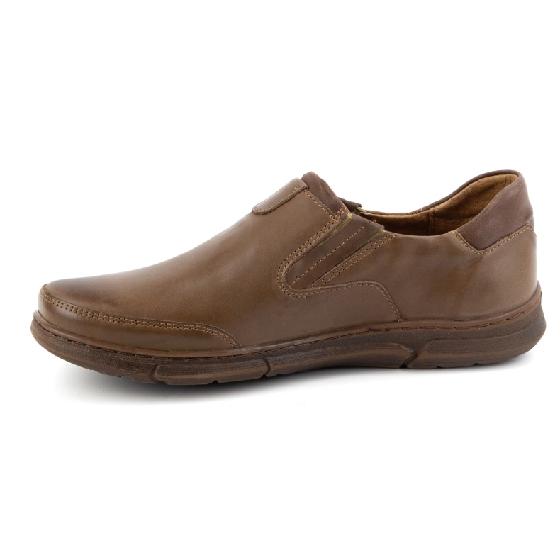 Polbut Buty męskie slip-on J51 brązowe 1