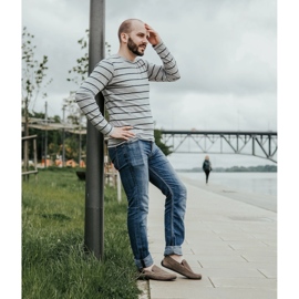 Polbut Mokasyny męskie skórzane 2105P brązowe 2