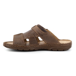 Polbut Klapki męskie 358 brązowe 1