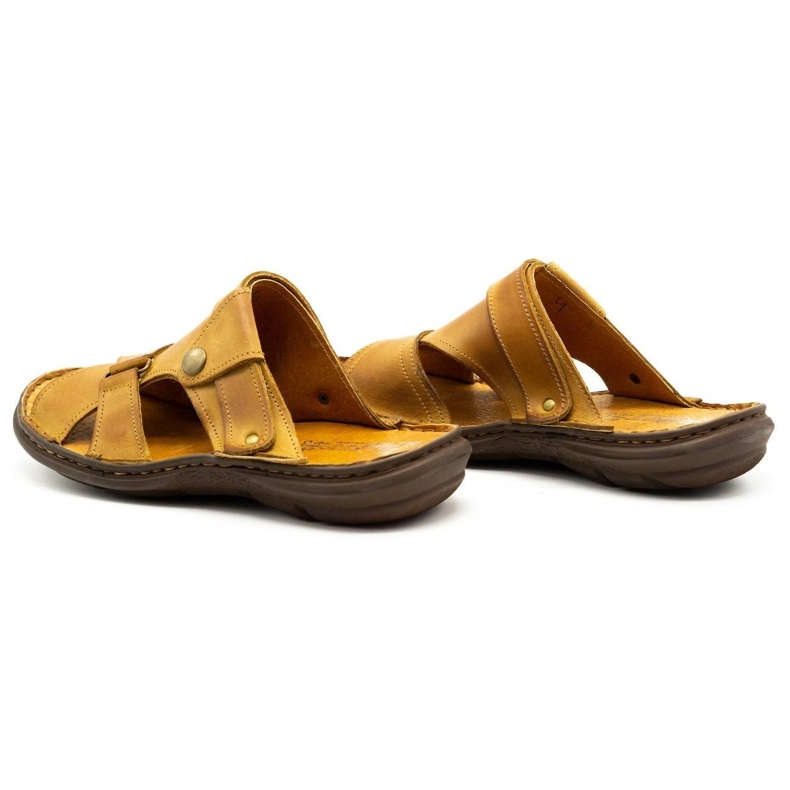 Polbut Klapki męskie 024 rude pomarańczowe 1