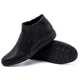 Polbut Buty męskie zimowe skórzane 381F czarne 3