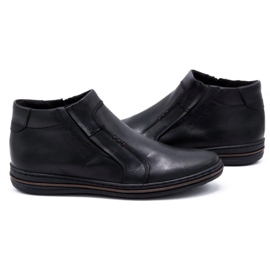Polbut Buty męskie zimowe skórzane 381F czarne 5